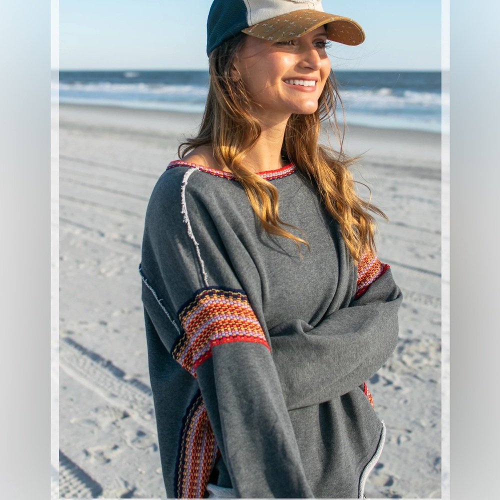 Natural Life Knit Trim Sweatshirt